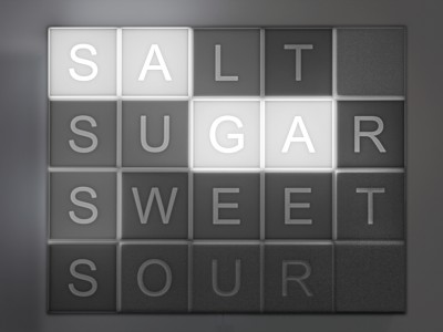 salt, sugar, sweet, sour 1